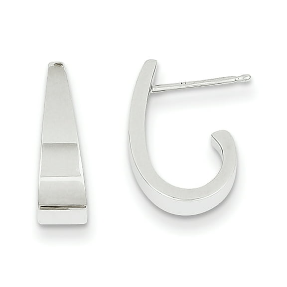 Primal Gold 14 Karat White Gold J-Hoop Post Earrings