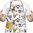 thumbnail image 2 of Chihuahua and Footprints Apron-Garden Aprons for Women with Pockets-Cotton Linen Waterproof Kitchen Cooking Gardening Aprons Adjustable for Kitchen,Cooking,BBQ and Salon 33x27 Inch, 2 of 7