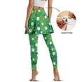 thumbnail image 3 of SCRAWLGOD Golf Balls Splash Green Gym Running Leggings with Skirt for Women High Waist Washable Sports Yoga Skorts Moisture-Wicking Soft Athletic Tights Casual Essentials, L, 3 of 7