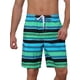 thumbnail image 1 of Pantalones cortos de playa de bloques de color con estampado de rayas de INSPIRE CHIC para hombres con cordón 34 Verde, 1 of 5