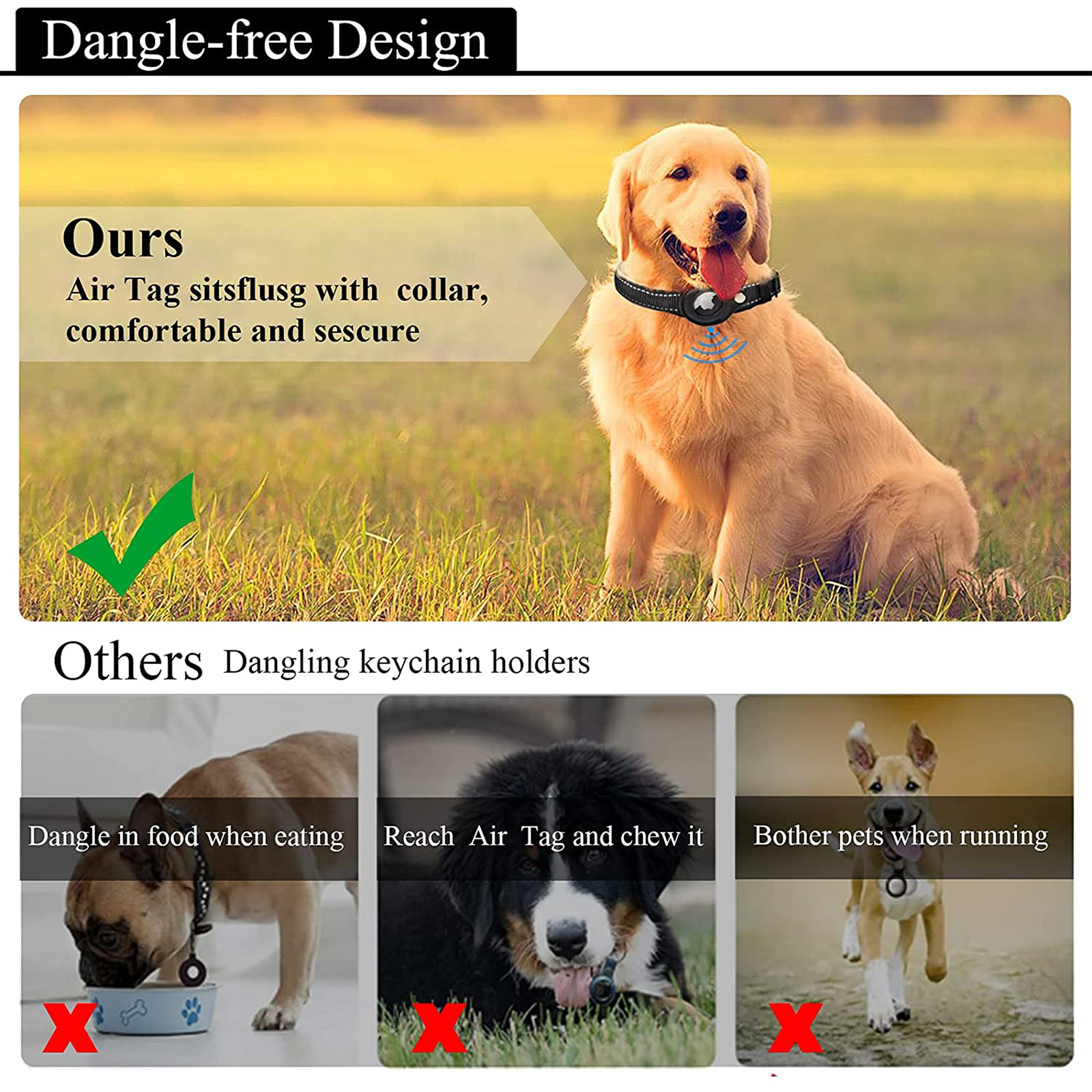 PERCEN Reflective AirTag Dog Collar with Padded Design photo 3