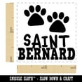 thumbnail image 2 of Saint Bernard Dog Paw Prints Fun Text Self-Inking Rubber Stamp Ink Stamper - Blue Ink - Small 1 Inch, 2 of 7