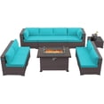 thumbnail image 5 of Gotland 10 Pieces Outdoor Patio Furniture with 43" Fire Pit Table, Furniture Patio Sectional Sofa,blue, 5 of 8