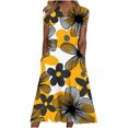 thumbnail image 2 of SMihono Robe d'Été Bohème pour Femmes Grande Taille Mode Décontractée d'Été avec Poches Manches Courtes Imprimée Col en V, 2 of 4