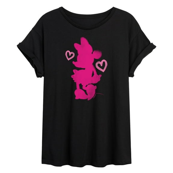 Disney - Minnie Hearts Ink Wash - Women's Oversized T-Shirt