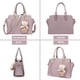 thumbnail image 4 of Bolso mediano de mujer, elegante conjunto de bolsos para mujer, 4 piezas, conjunto de bolsos de mujer con billetera, bolso de hombro, cuero de PU, bolsos modernos para mujer, 4 of 5