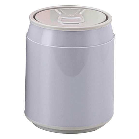 Leeye 1.8L Desktop Mini Can, Portable Wastebasket with Lid for Bedroom, Office, and Kitchen, Gray