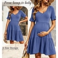 thumbnail image 2 of Women's Summer Maternity Dress Ruffle Short Sleeve Maternity Clothes, 2 of 6