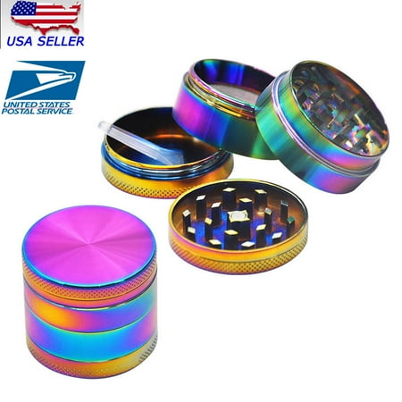 Metal Tobacco Herb Grinder - 4 Piece Herb/Spice/Alloy Smoke Crusher 40mm Tobacco Grinder Colourful