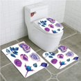 thumbnail image 1 of ABPHQTO Acuarela rosas azules aisladas Juego de alfombras de baño de 3 piezas Alfombra de baño Alfombra de contorno y tapa de inodoro, 1 of 2