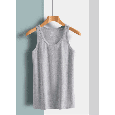 

100% Cotton Tank Tops Sleeveless Crewneck A-Shirts Basic Solid Undershirts Vests 4 Pack