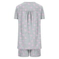thumbnail image 5 of SwiftWear Chic Floral Sleepwear Pajamas Set: Women's Round Neck Button Top & Shorts Set – Cozy, Stylish, & Perfect for Sleep Loungewear S-3X, 5 of 6