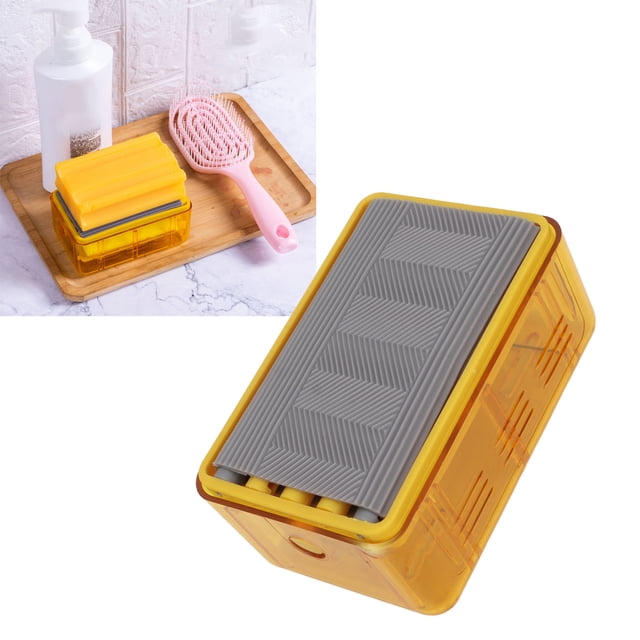 Caja de Burbujas de Jabón, Soporte de Espuma de Limpieza de Jabón Duradero Diseño Hueco de Diseño Multifuncional 2 en 1 Para Baño para Inodoro