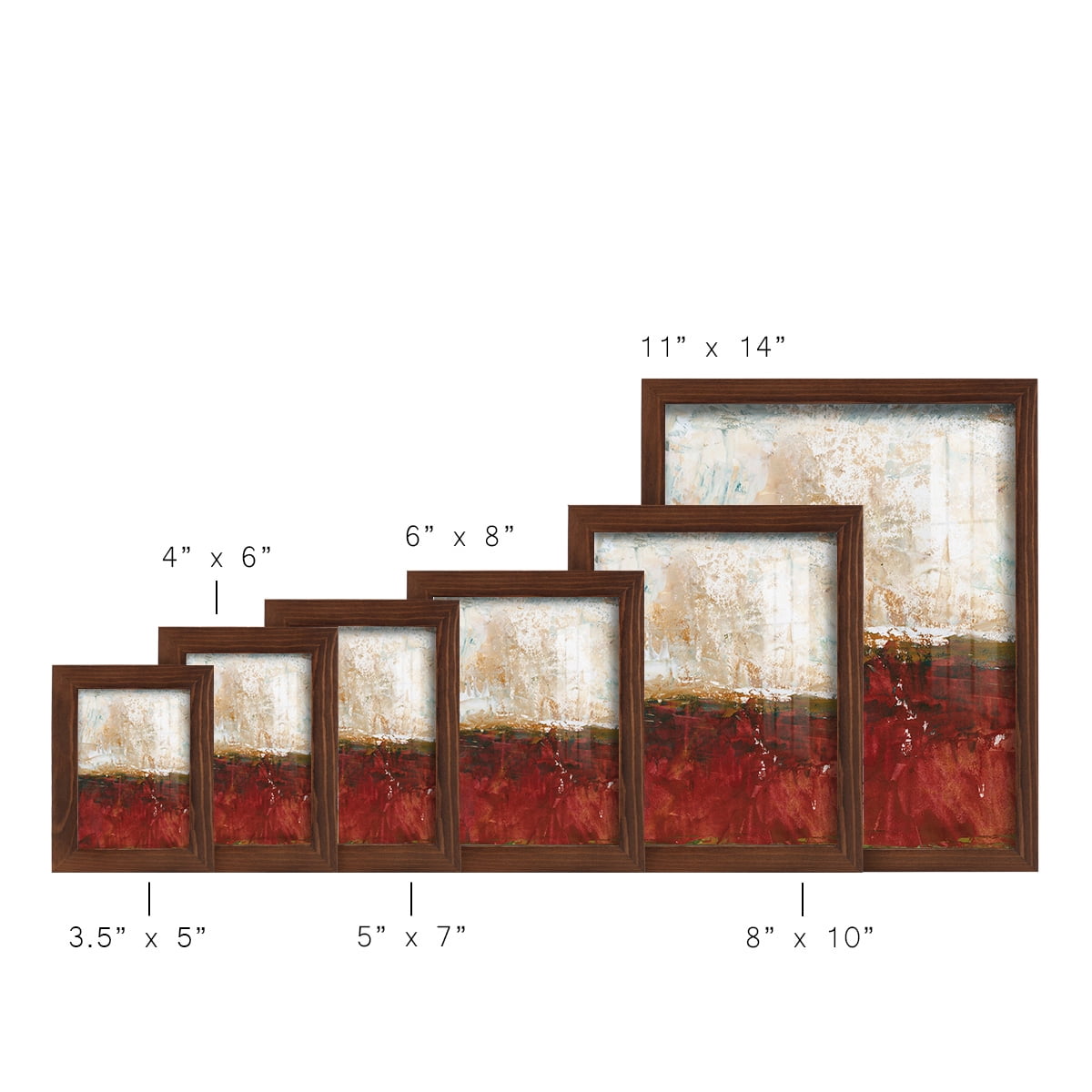 August Horizon I -Framed Print w/glass-Chestnut