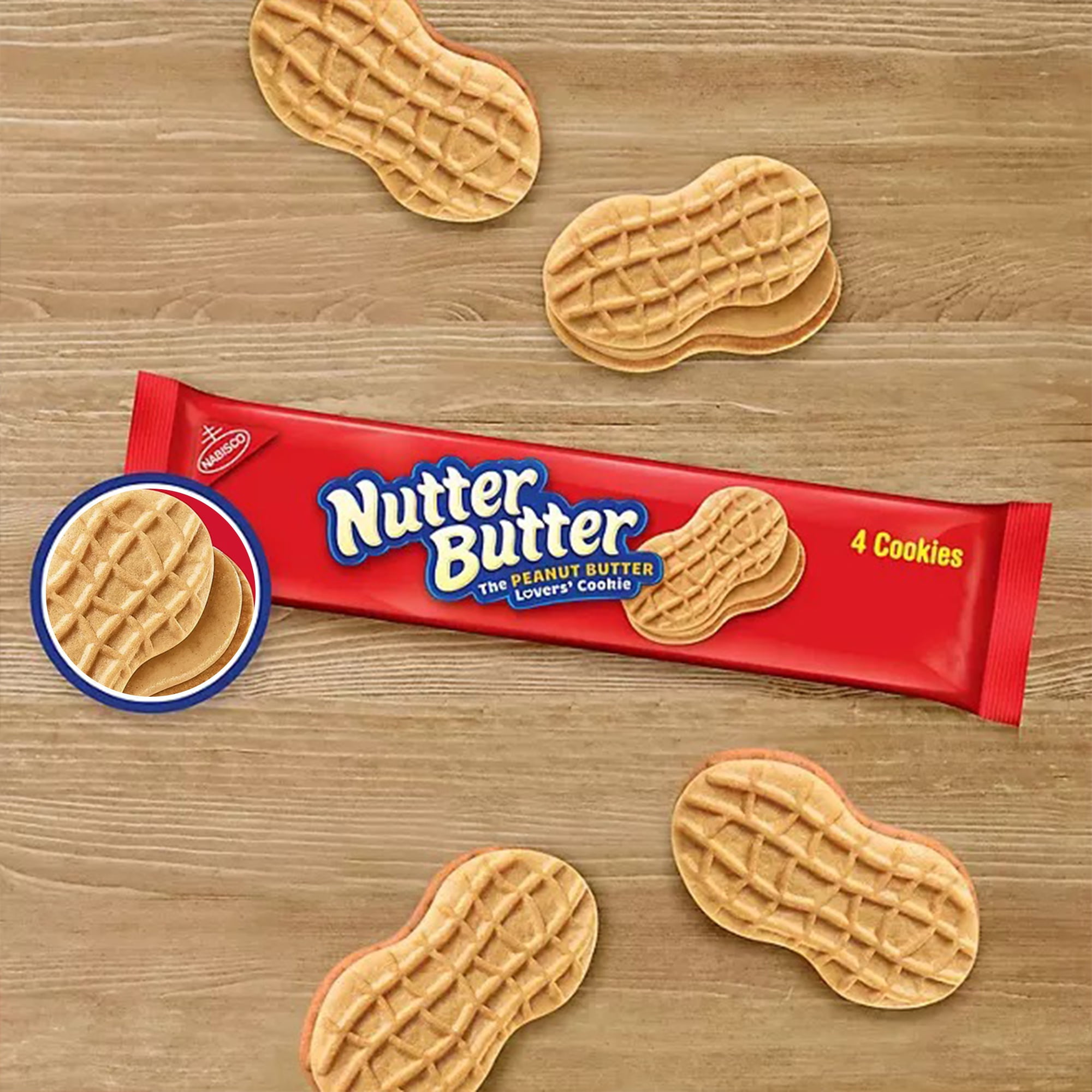 Pack of 10 Nutter Butter Peanut Butter Sandwich Wafer Cookies, 1.9 Oz Per Bar