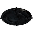 thumbnail image 3 of 30 1/8"OD x 1 1/2"P Attica Acanthus Leaf Ceiling Medallion Jet Black Finished, 3 of 6