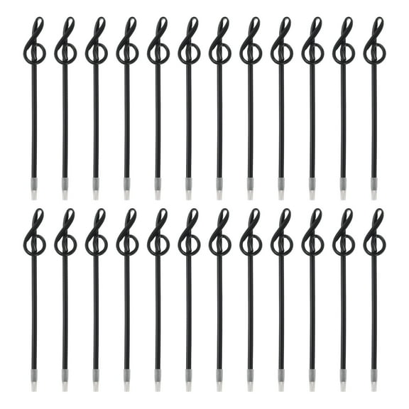24pcs Rollerball Pens 1.0mm, Musical Note Ball Point Pens Black Liquid Gel Ink Music Novelty Smooth Writing for Home Office Gifts, Black