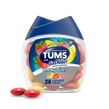Tums Chewy Bites for  , Ant for , Lemon Strawberry, 28 Ct