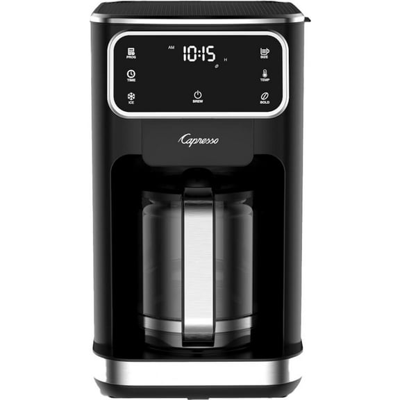 Capresso 49601 12-Cup Touchscreen Coffee Maker with Glass Carafe - Black