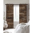 thumbnail image 2 of Old Wooden Board Blackout Curtains for Bedroom 45 Inch Length 2 Panels Set, Country Farmhouse Wooden Planks Brown Thermal Insulated Energy Saving Window Treatment Curtains Blackout Drapes 52"x45", 2 of 8