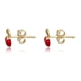 thumbnail image 2 of AVORA 10K Yellow Gold Red Enamel Cherry Stud Earrings, 2 of 6