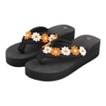 thumbnail image 6 of enyan Platform Sandals Women Womens Arch Support Flip Flops Comfortable Yoga Mat Slip on Summer Beach Walking Thong Cushion Sandals,Orange,Size 6, 6 of 7