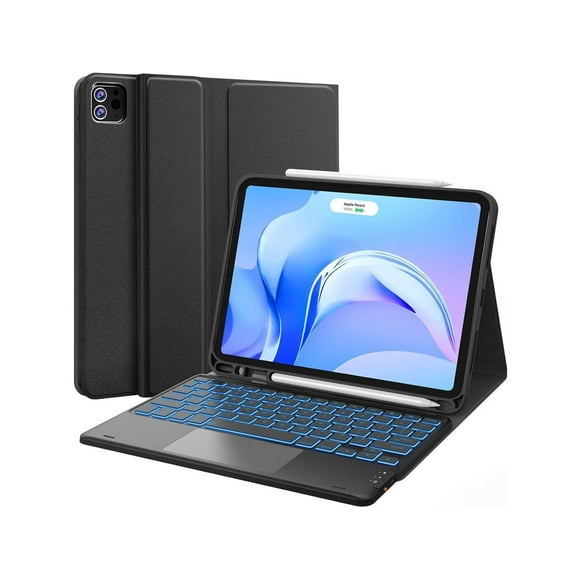 Touchpad Keyboard Case for iPad Air 11 Inch 2025 M3 2024 M2, 7-Color Backlight, Pencil Holder, Bluetooth Keyboard Cover for for iPad Pro 11 4th/3rd/2nd/1st Gen, iPad Air 5th & 4th Gen 10.9