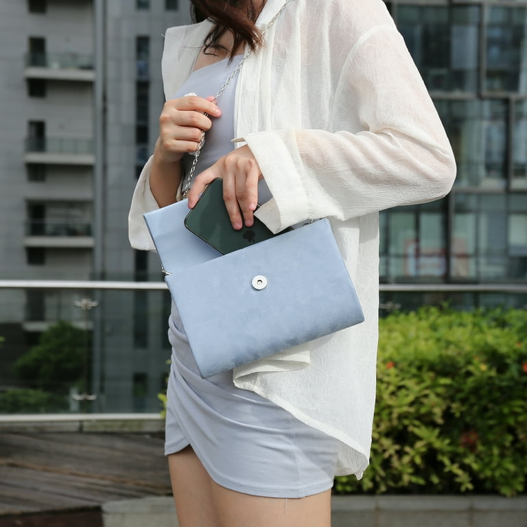 Medium Carry Suede Clutch Bag for Women Travel Organization Casual Over  Shoulder Cross Body Style with Chain