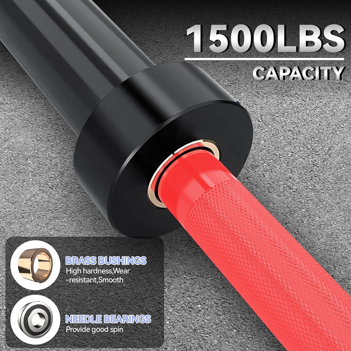 Danolapsi 7Ft Olympi.c Barbell,45lb Barbell for Weightlifting and Powerlifting, 1500Lbs Load Capacity Bench Press Fit 2" Standard Weights, Strength Training for Home Gym Exercises