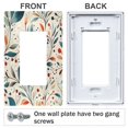 thumbnail image 3 of Yayeee Rocker Switch Wall Plate 3-Gang 6.5"x4.6" Home Decorative Outlet Cover, Beige Whimsical Leaves, 3 of 6