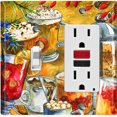 thumbnail image 1 of Metal Light Switch Wall Plate Outlet Cover (Coffee Tea Party Kettle Mocha Espresso Drinks - Single Toggle Single Rocker), 1 of 2