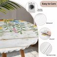 thumbnail image 4 of Round Fitted Tablecloth,Summer Sunflower Green Leaves Circle Table Cover Waterproof Table Cloth with Elastic Edge,Farm Retro Wood Board Outdoor Tablecloths for Kitchen Picnic 36-44in, 4 of 9