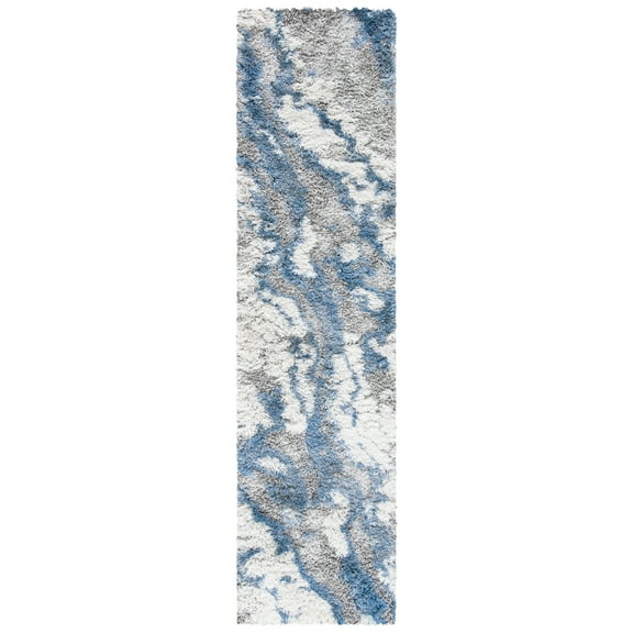 SAFAVIEH Horizon Konstantinos Abstract Shag Runner Rug, Grey/Blue, 2' x 21'