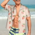 thumbnail image 7 of Sikiie Strawberries Print Men's Hawaiian Shirt, Summer Beach Button Pocket Short Sleeve T-Shirt,Large, 7 of 7