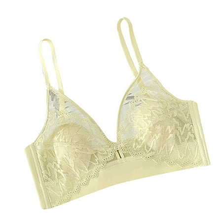 Jgppe Women Balconette Lace Bra Wireless Unlined Thin Sheer Lace Padded Breathable Daily Bras