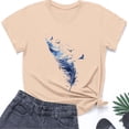 thumbnail image 3 of Women's Fashion Print Crew Neck Base T Shirt Short Sleeve Top Spandex Shirt Women Long Sleeve Shirts Long Sleeve Plain Shirt Women Woman T Shirt Casual Girls Long Sleeve Athletic Top Women Compression, 3 of 4