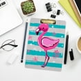 thumbnail image 7 of FMSHPON Pink Flamingo Blue Stripes Clipboard Hardboard Wood Nursing Clip Board and Pull for Standard A4 Letter 13x9 inches, 7 of 7