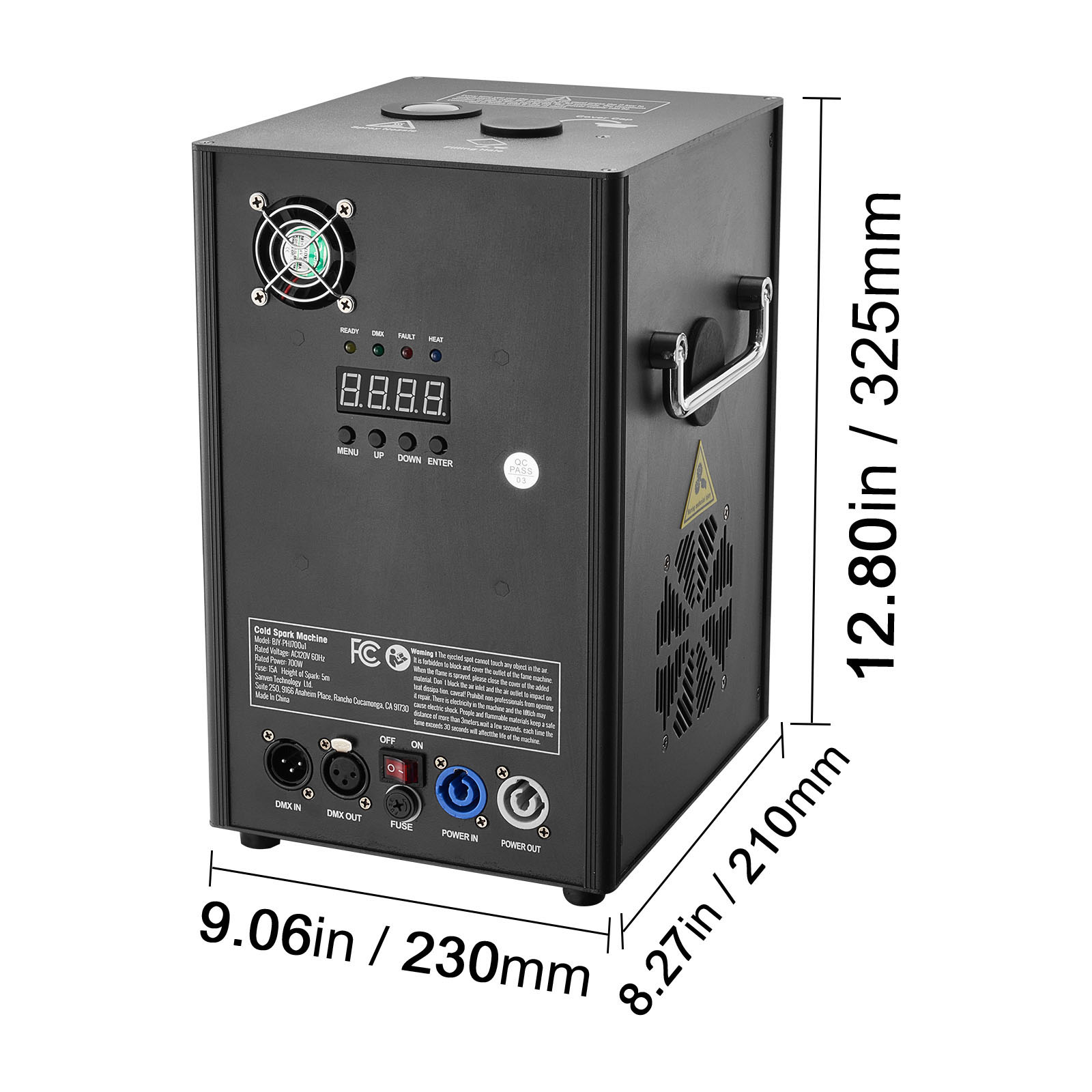 KFFKFF 1Pcs Cold Spark Machine, 700W 6.6-16.4ft Firework Machine DMX512 Adjustable Smart Stage Effect Machine Safe Great Low Noise Smokeless for Stage DJ Disco,Black