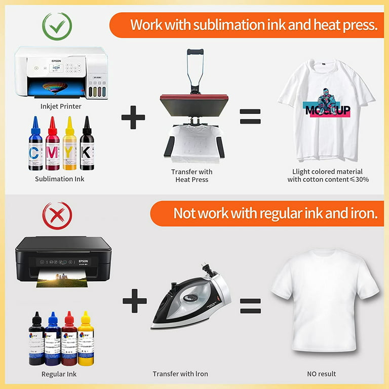 A-sub Sublimation Paper Heat Transfer 110 Sheets 8.5 x 14 Inches Legal Size Compatible with Inkjet Printer 120gsm