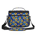 thumbnail image 2 of Sunflower Blue Pattern Insulated Lunch Box for Women Men, Medium Leakproof Cooler Bag with Adjustable Strap, 10"x6.7"x8", 2 of 6