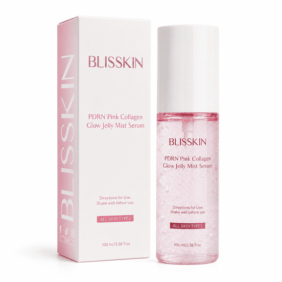 PDRN Pink Collagen Glow Jelly Mist Serum, Lightweight Facial Mist Serum for Daily Skin Care, 100ml