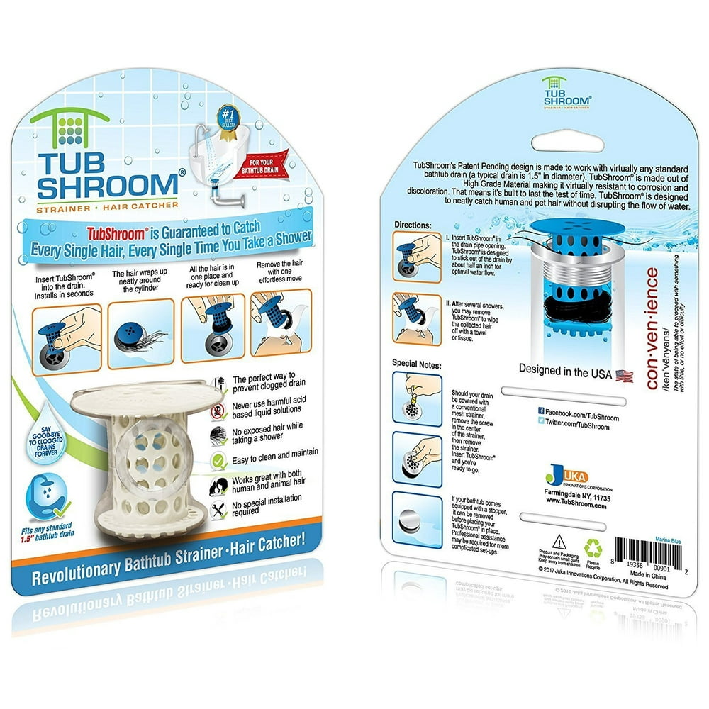 Tubshroom 2161WP120 Round Drain Hair Catcher, Silicone, Clear