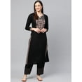 thumbnail image 3 of Idalia Embroidered Black Kurta With Palazzo Pants, 3 of 5