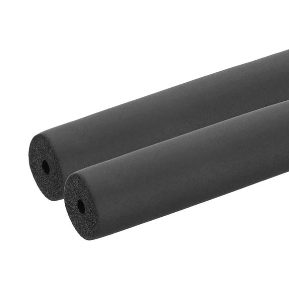 Uxcell 1/4" (6mm) ID x 1.3Ft x 0.51" Pipe Insulation Foam Tube, 2Pcs Pipe Cover Wrap Roll Bar Tubing for Handle Grip HVAC Air Conditioner Units, Black