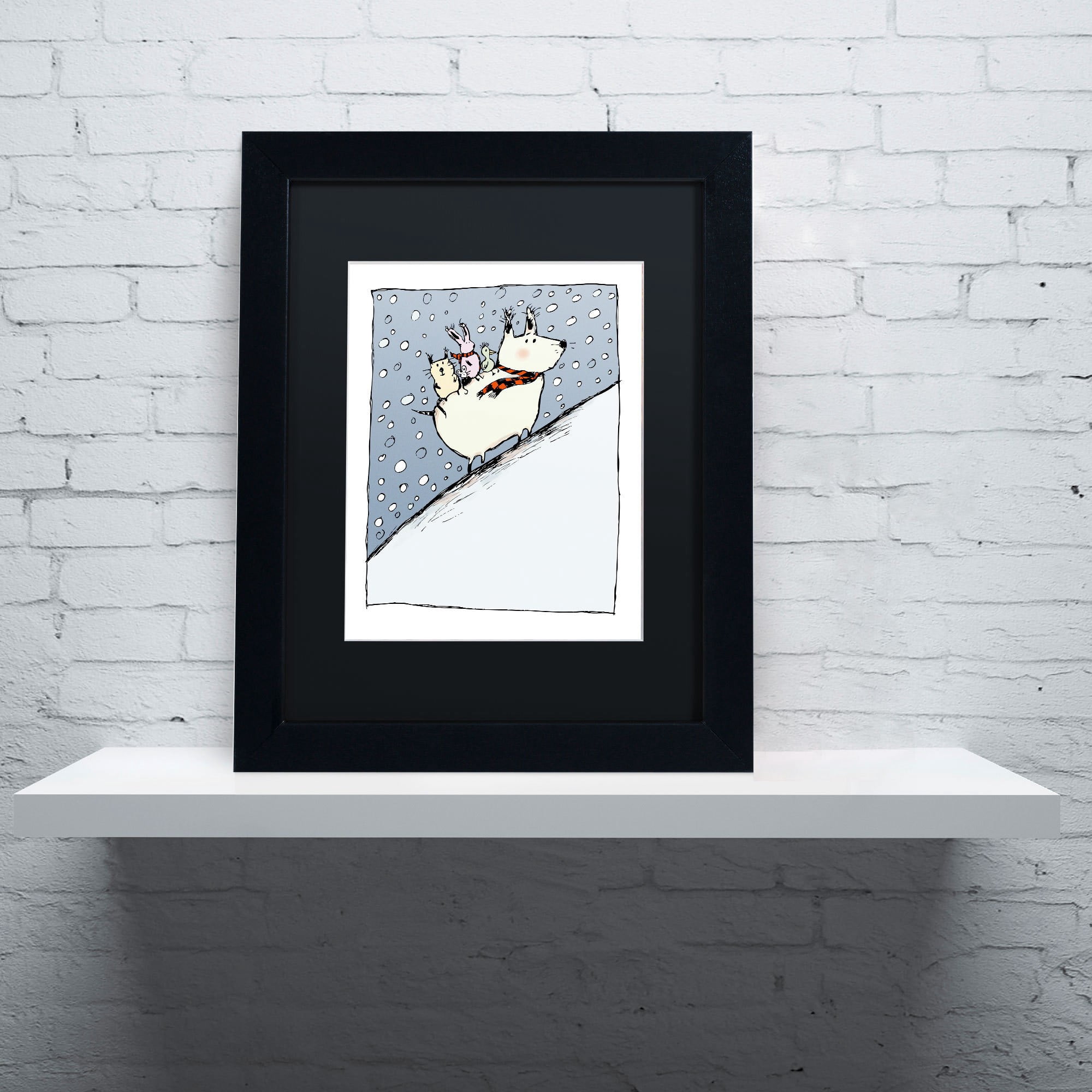 Trademark Fine Art "Kind Dog" Canvas Art by Carla Martell, Black Matte, Black Frame