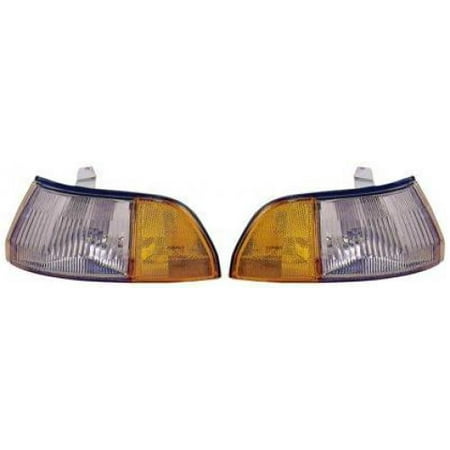Go-Parts PAIR/SET - OE Replacement for 1990 - 1993 Acura Integra Corner Lights Assemblies / Lens Cover - Left & Right (Driver & Passenger) Replacement For Acura Integra