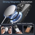 thumbnail image 3 of XUCP-Magnetic Case for iPhone 15 Pro 6.1-Inch Compatible with MagSafe Wireless Charging, Shockproof Phone Bumper Cover, Anti-Scratch Clear Back (Black), 3 of 4