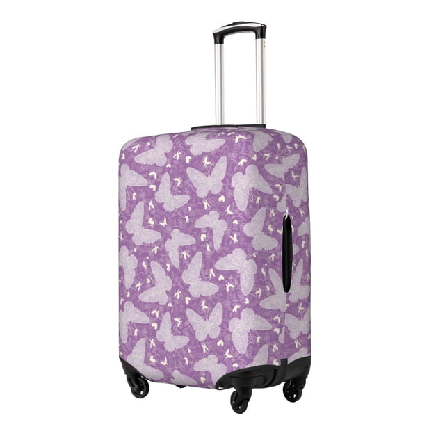 Fotbe Purple Butterflies Floral Funda Protectora para Equipaje, Antirrayones y Resistente a la Suciedad, Compatible con Maletas de 18 a 32 Pulgadas-Large