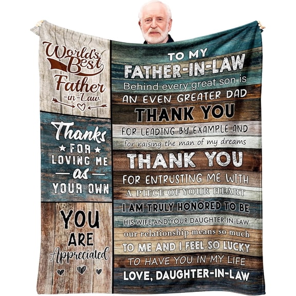 Father in Law Gift for Fathers Day - Birthday Gifts for Father in Law - Father''s Day Father in Law Gifts from Daughter in Law - Father-in-Law Birthday Gift Throw Blanket 60" x 50"