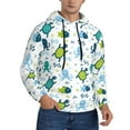 thumbnail image 2 of Wukai Cartoon Sea Creatures Print Men Hoodies Fleece Sweatshirts Long Sleeve Sweaters Pullover Fall Outfits Winter Clothes-Large, 2 of 7
